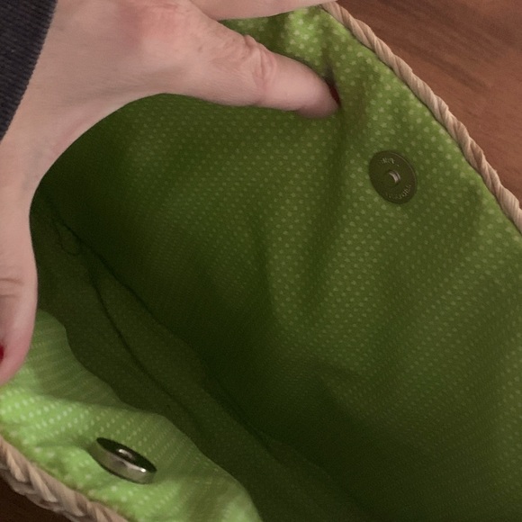 Vintage 1950’s Wicker Woven Purse fully lined, cute sequin appliqués, mint - Picture 5 of 8